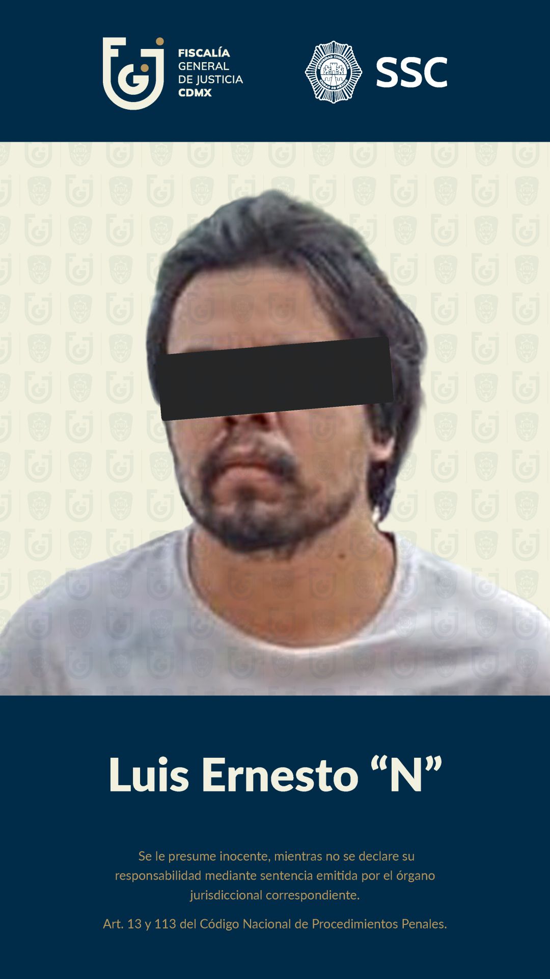 Luis Ernesto "N" detenido en la Álvaro Obregón.