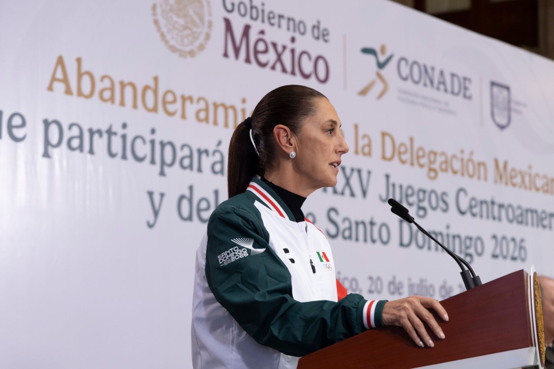 Sheinbaum abandera a delegación Mexicana a Santo Domingo.