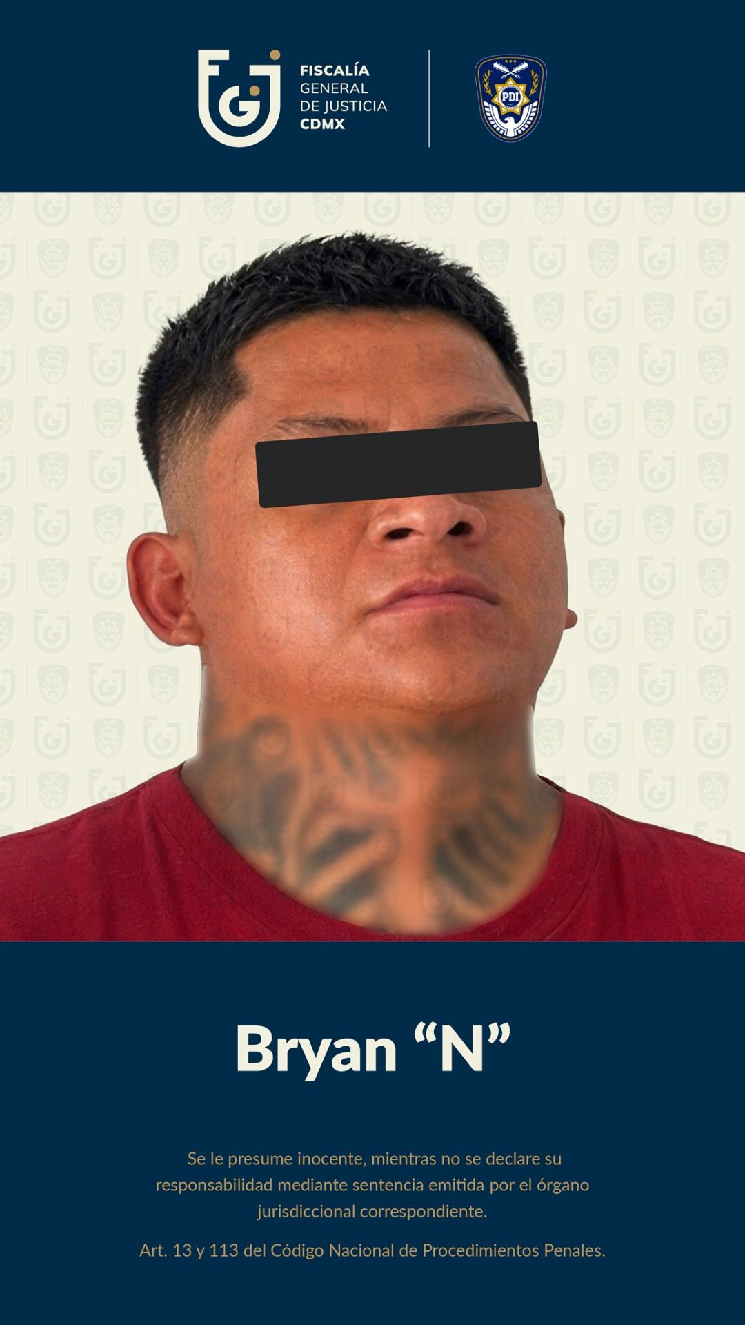 Fiscalía de la Ciudad de México vincula a proceso a Bryan "N" por homicidio en Iztapalapa.