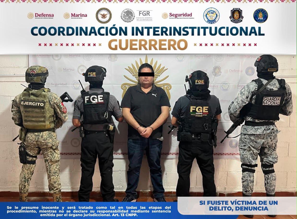 Comisario de Xaltianguis, Guerrero, es detenido por homicidio de guardia nacional.