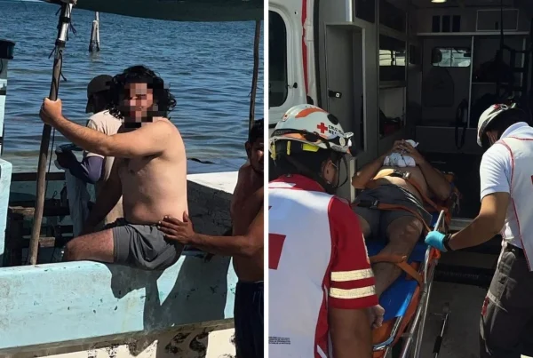 Localizan con vida a hombre perdido en el mar en Playa del Carmen.