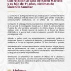 Secretaría de las Mujeres se pronuncia en caso Karen Marcela.