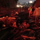 2 muertos deja incendio de tráiler en la Naucalpan-Toluca.