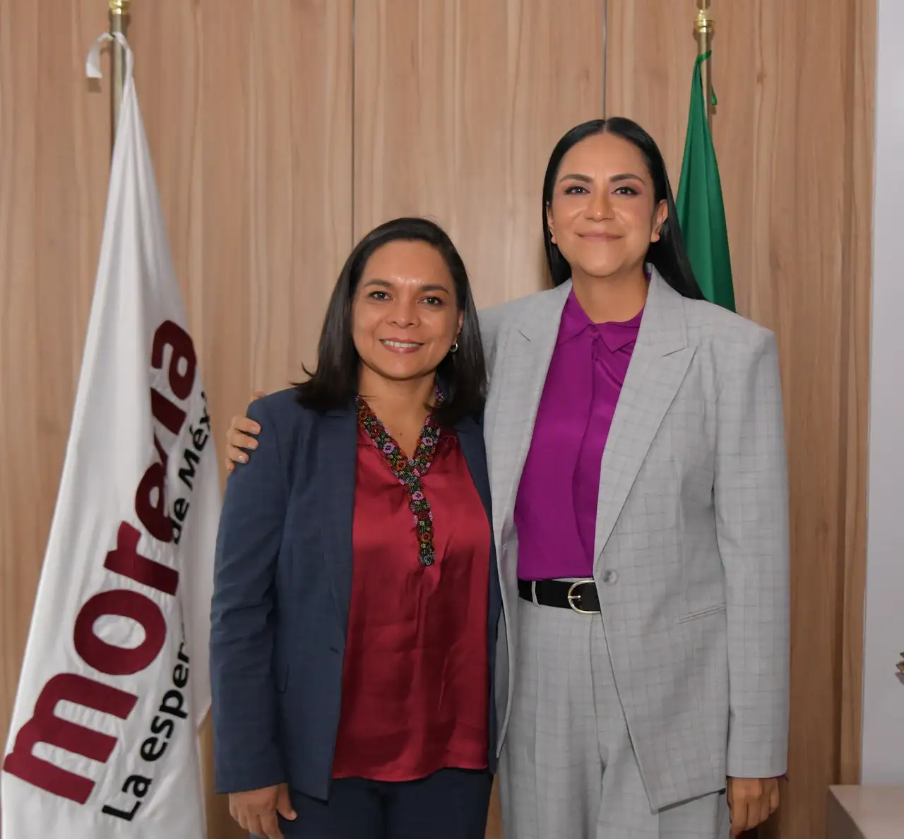 Ariadna Montiel se reúne con Beatriz Mojica para trazar ruta de Morena en Guerrero.
