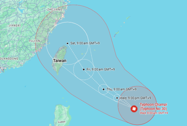 Súper tifón se acerca a Taiwán.